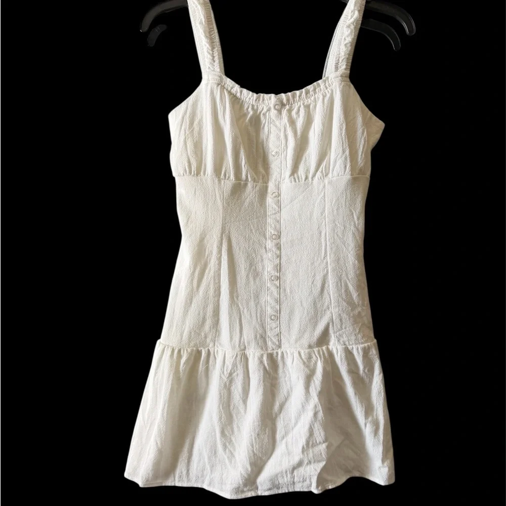 art class 100% cotton White Button-Front Spaghetti Strap Dress - Picture 2 of 9